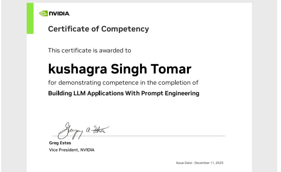 Building LLM Apps With Prompt Engineering certificate